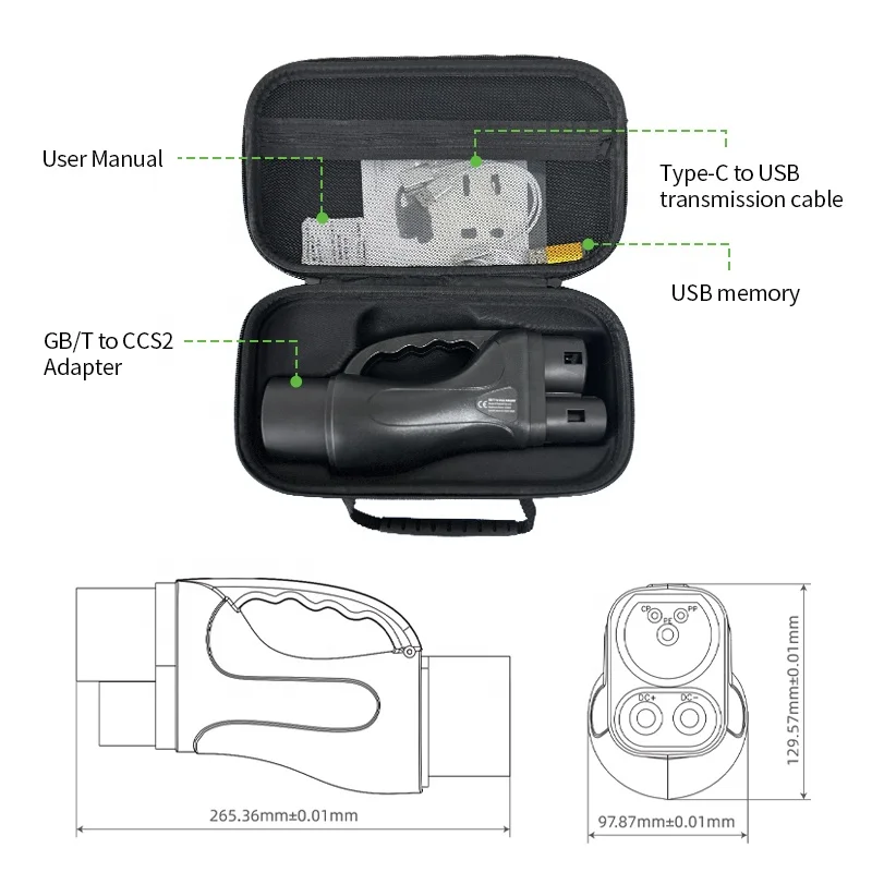 New Energy Vehicle Parts Accessories Charging Station EV Socket GBT to CCS2 DC Charger Adapter view 6