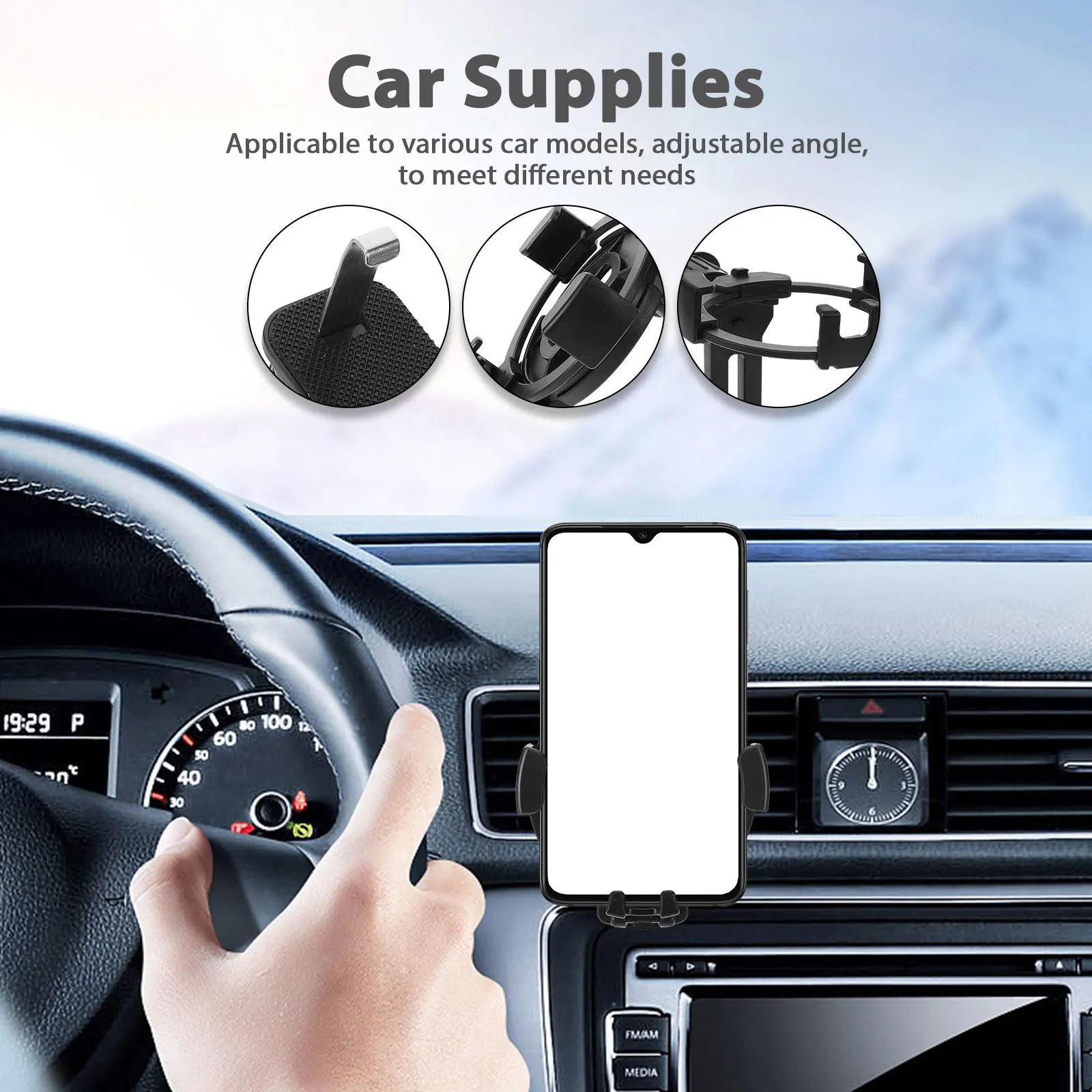 

Folding Car Vent Cup 2 In 1 Phone Mount Automotive Drink Holder Water Bottle Stand Compact Adjustable Durable Vertical Universal