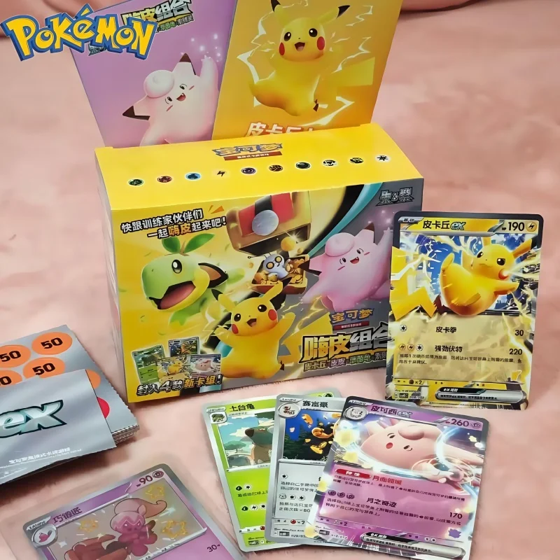 

Hot Pokemon Cards Original Trading Ptcg Cartoon Collected Transfer Card Game Zhu&Purple Series Chinese Genuine Anime Card Gift