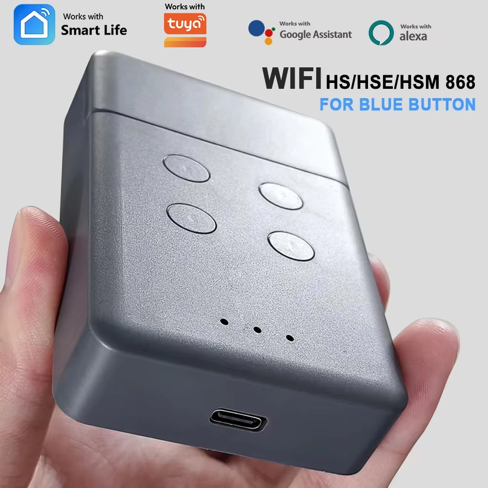 WIFI HS2 HSM2 Smart wifi rf Bridge Intelligent Door Opener for Blue Button 868MHz Converter Garage Remote Works with Tuya Alexa