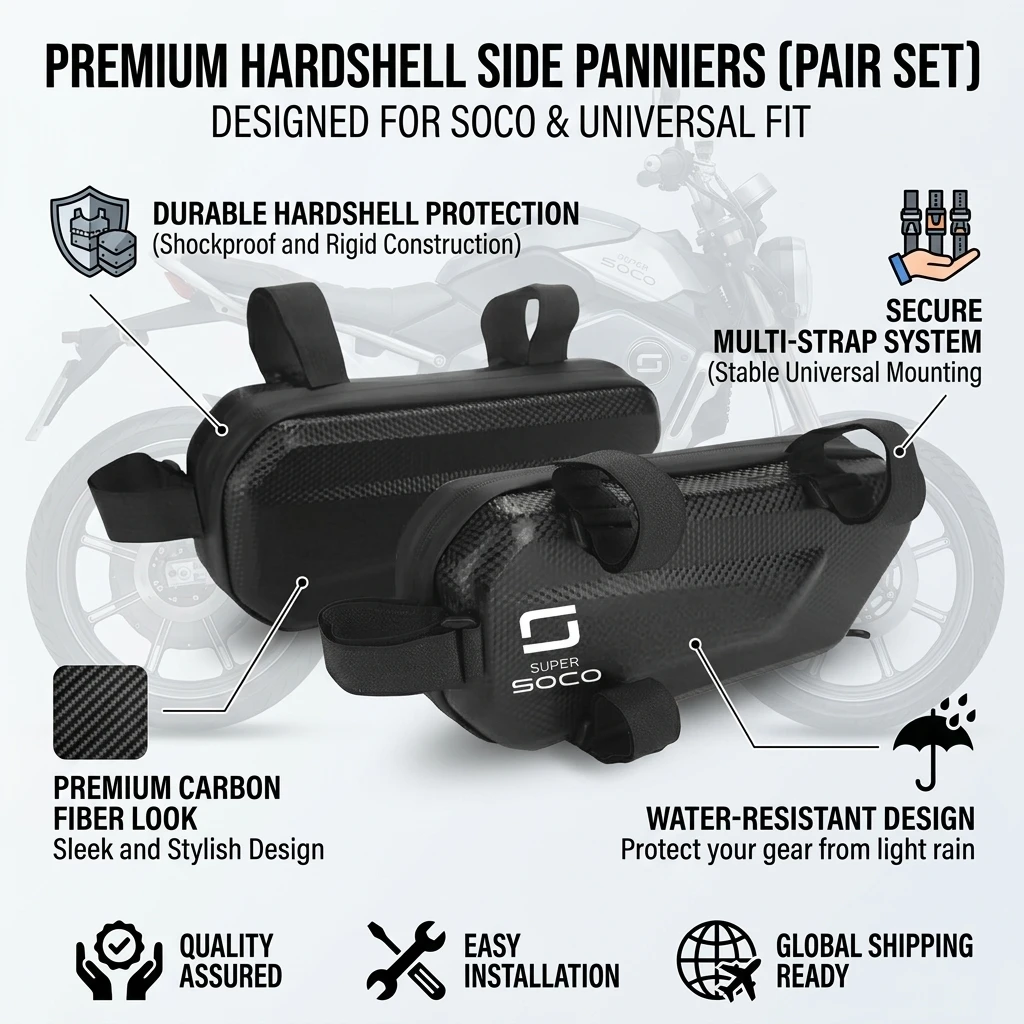 360° Waterproof Protection Hard Shell 3L Motorcycle Gear Bag With LOGO For Super Soco CUx TS TC TCmax CPx TSx TCmax CT-3 Titan