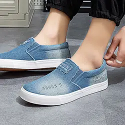 New Spring Autumn Canvas Shoes Men Fashion Denim Shoes Slip-on Mens Casual Shoes Hot Sale Ins Cool Shoes Male Loafers