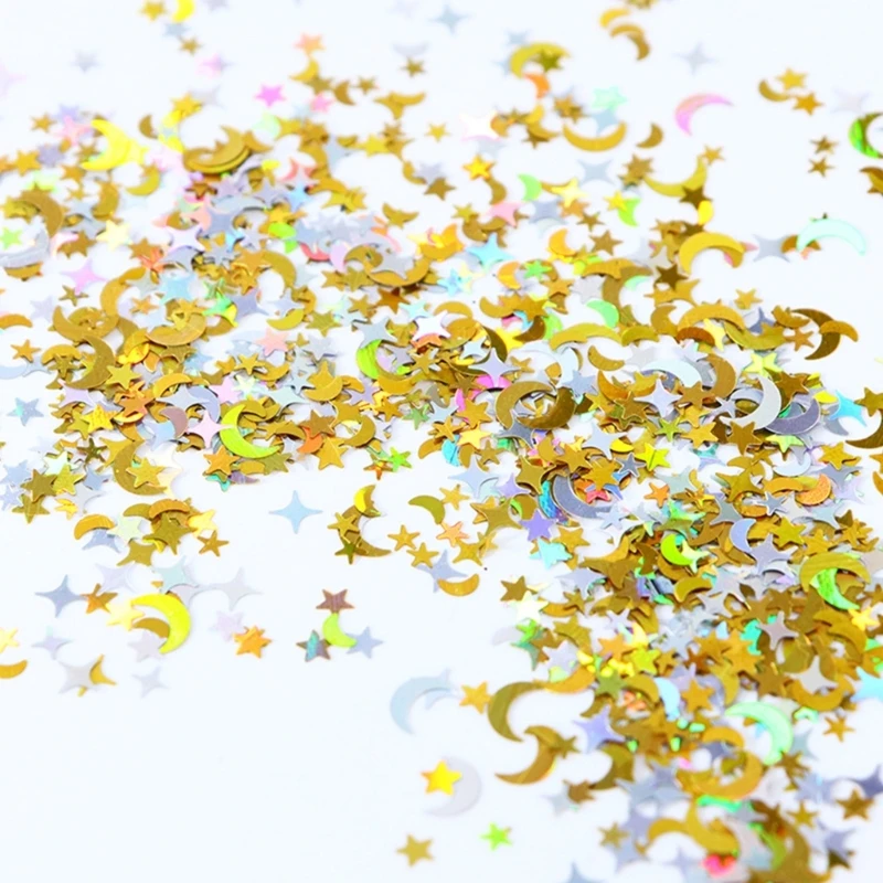 Sequins Decoration Colorful Tiny Moon Star Glitter Flakes For DIY