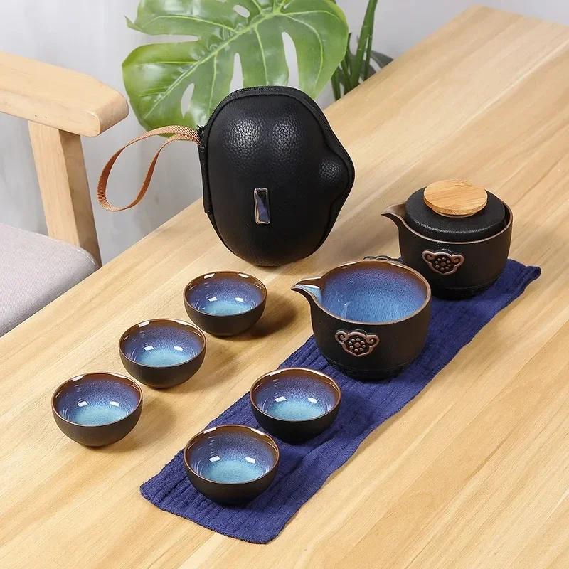

High grade Chinese Tea Travel Set Kung Fu TeaSet Ceramic Portable Teapot Porcelain Teaset Gaiwan Cups of Tea Ceremony
