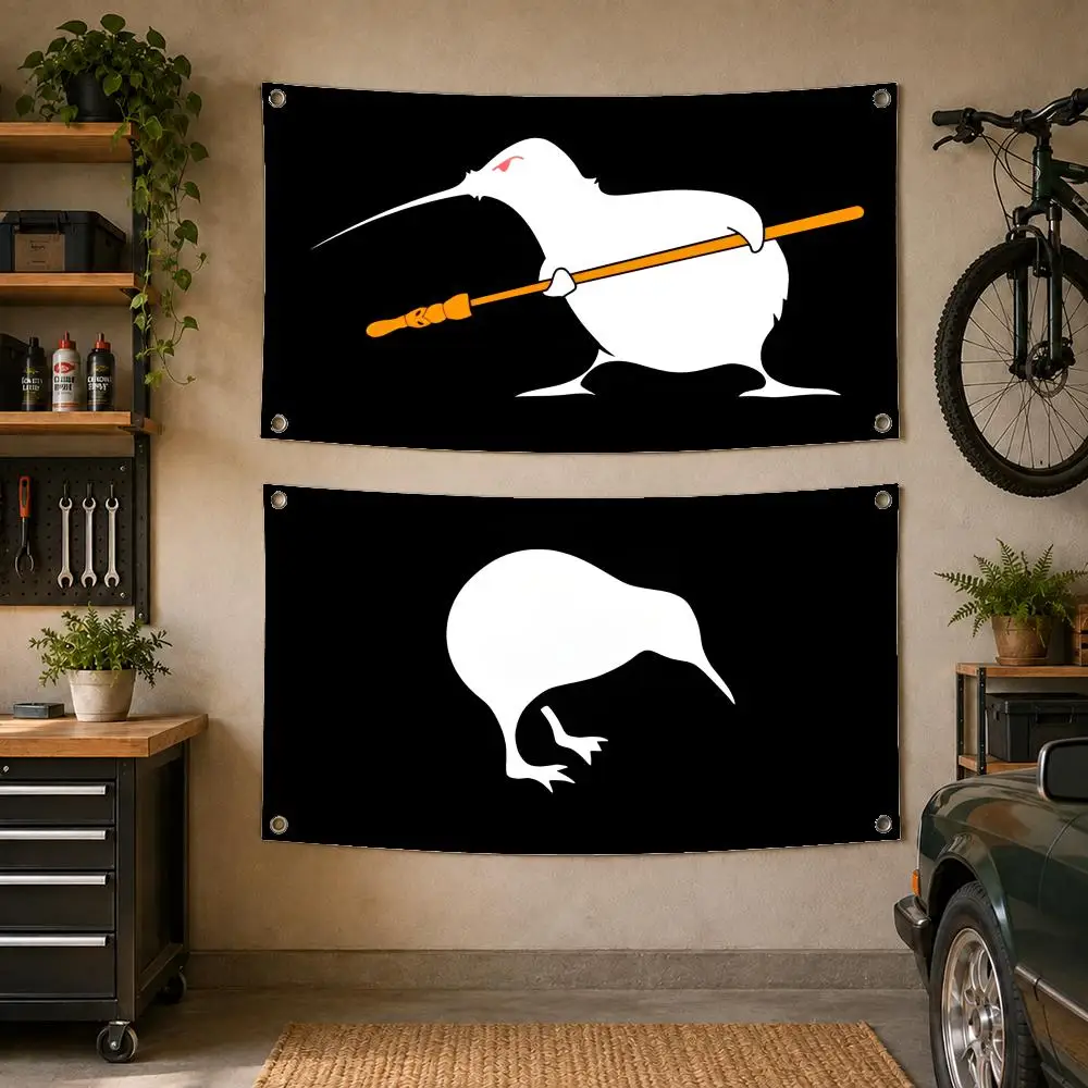 Laser Kiwi Bird Flags Decoration Art Picnic Party Home Hanging Camping Outdoor Party Banner