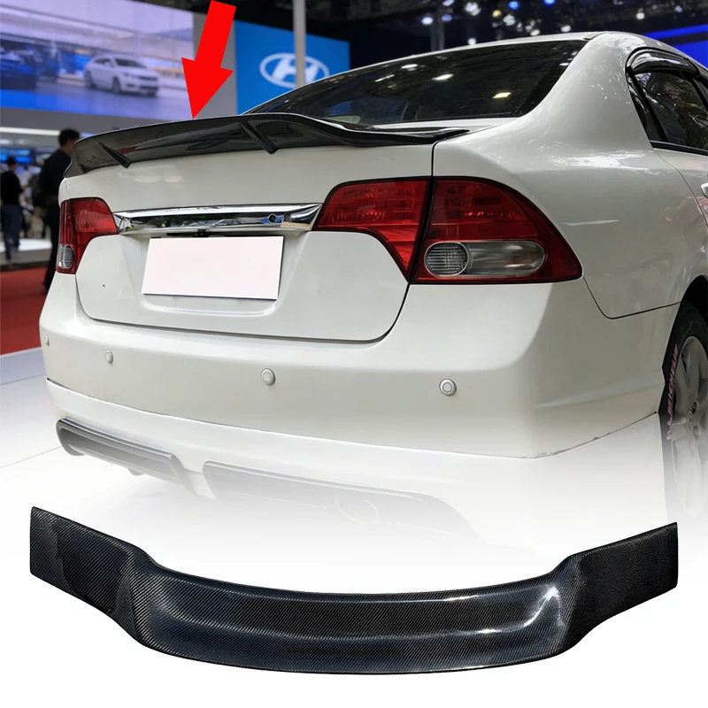 

For 2005-11 8th Gen Sedan Rear Spoiler Wings Honda Civic FD2 FA1 FG2 Rear Wing Tail Wing Carbon Fiber Trunk Spoiler Auto Acce