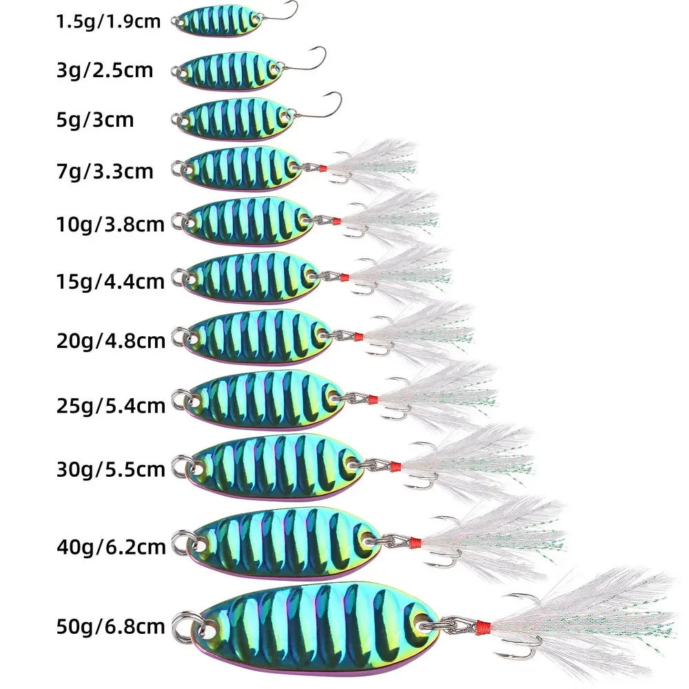 10pcs Premium Metal Spinner Spoon Lure Durable Hard Bait for Exciting Outdoor Fishing Adventures Artificial Fishing Accessories