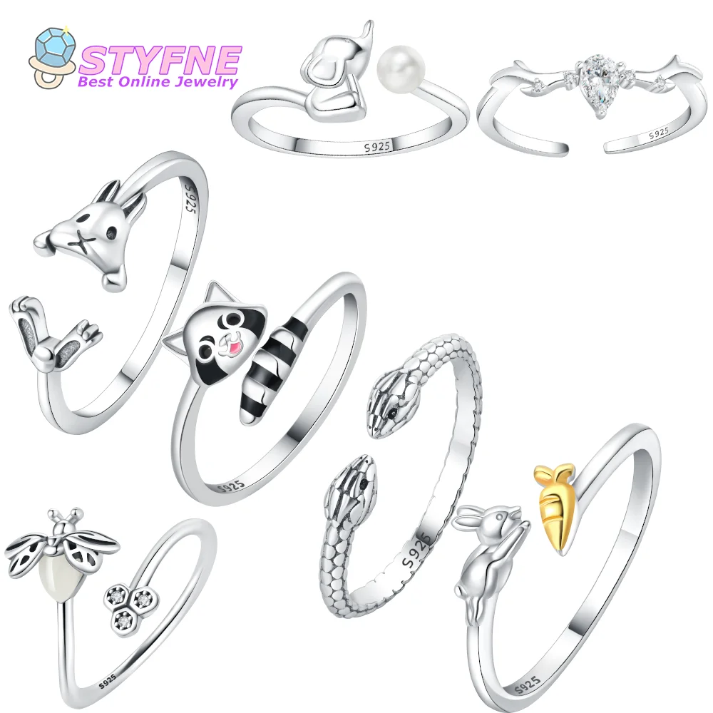 Women 925 Sterling Silver Cute Bunny Open-ended Ring Rings Jewelry Anniversary Birthday Fashion Gifts Official Website