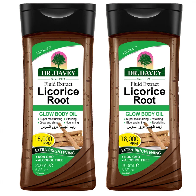 

2 шт. 200 мл DR.DAVEY Масло для тела с экстрактом корня солодки, увлажняющее и питательное средство для ухода за кожей тела и лица, подходит для всех сезонов