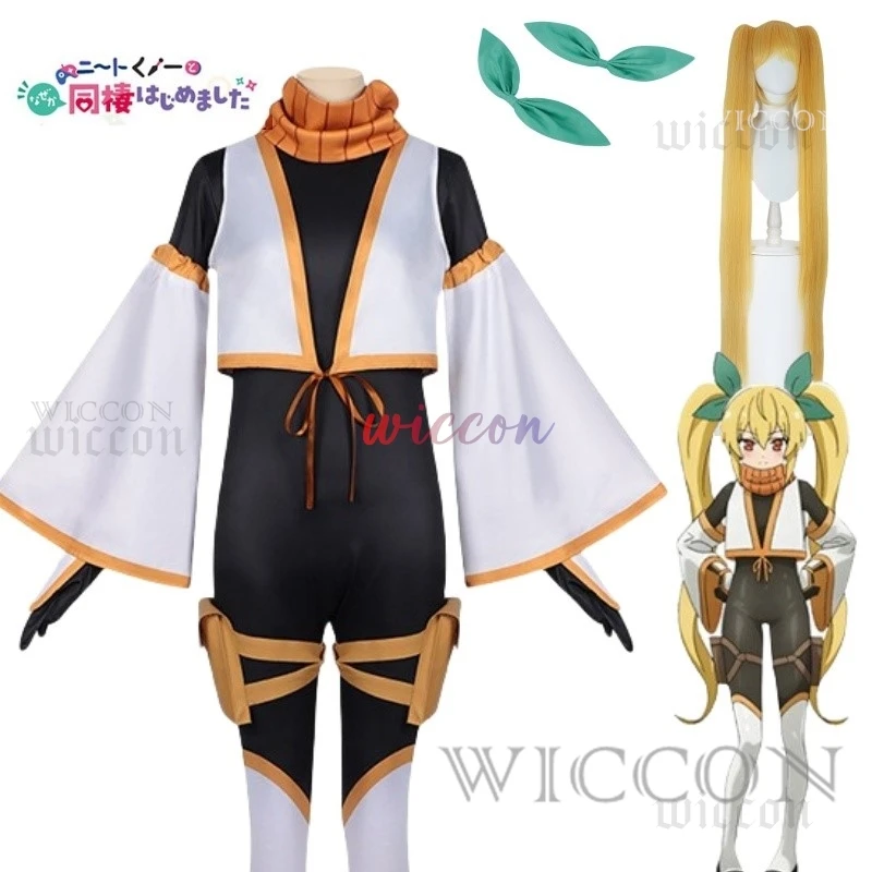 Kanae Natsumi Cosplay Costume Jumpsuit Anime I'm Living with An Otaku NEET Kunoichi Headwear Halloween Party Women Girls Props