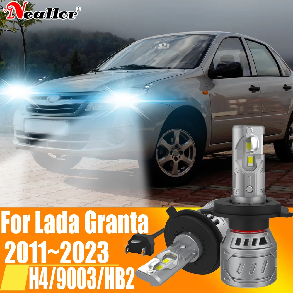 

Светодиодные фары Canbus 2 шт. H4 HB2 9003, автомобильная лампа без ошибок, высокая мощность, белый противотуманный фонарь, лампа дневного света 12 В 55 Вт для Lada Granta 2011 ~ 2023