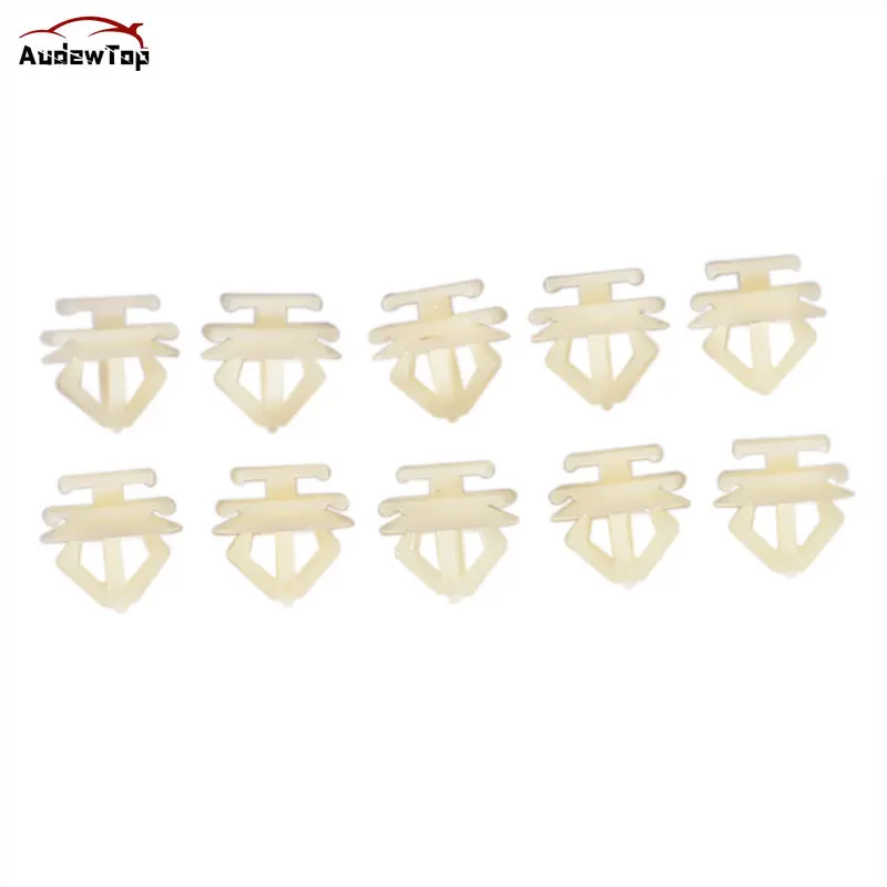 10Pcs White ABS Expert Door Moulding Clips Trim Panel Hole Clip Push Engine Cover Fasteners For Peugeot 106 206 306 307 806