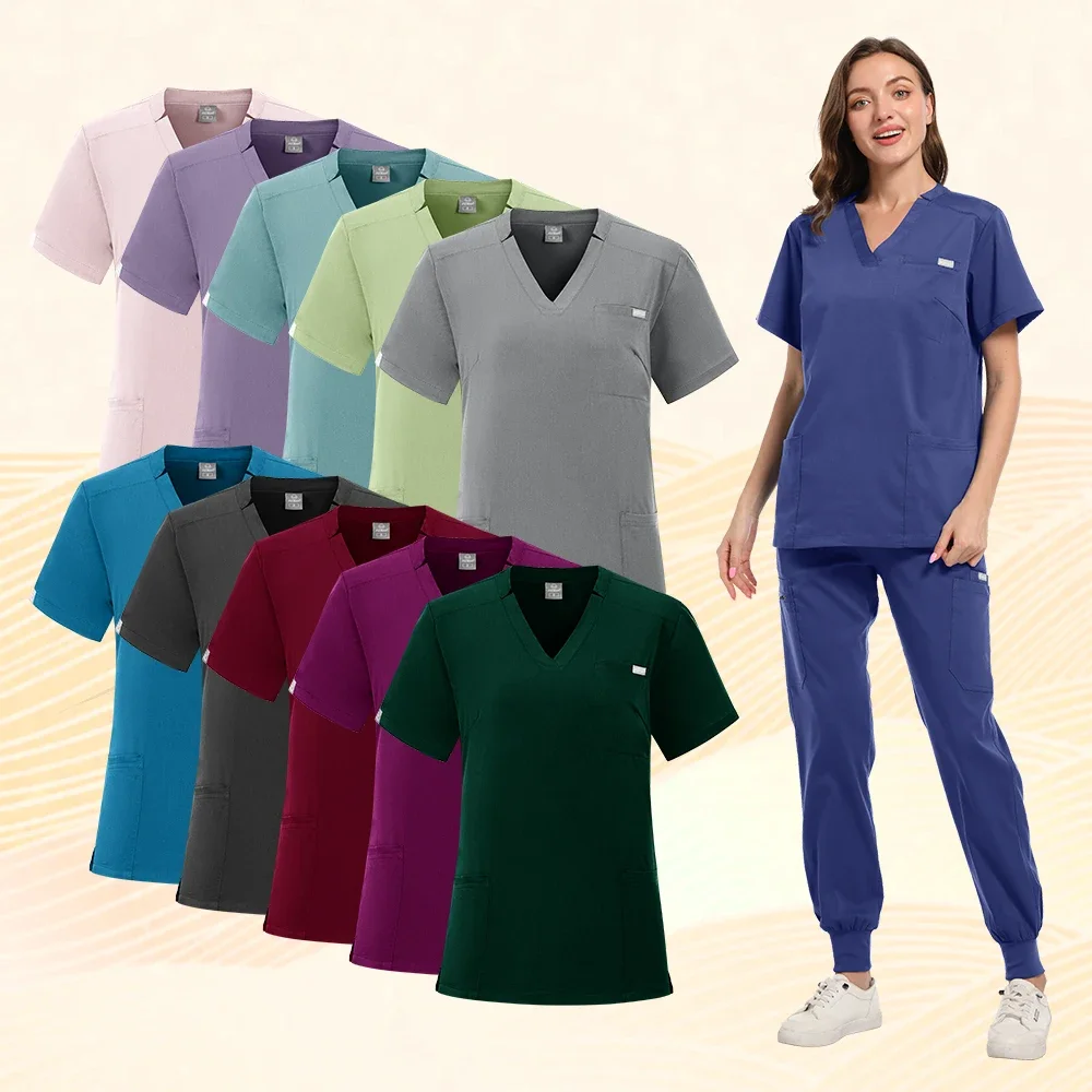 Unisex Medical Uniforms Men Women Nursing Clothes Beauty Costume Nurse Scrubs Sets Doctor Dentist Workwear Clinical Tops Pants