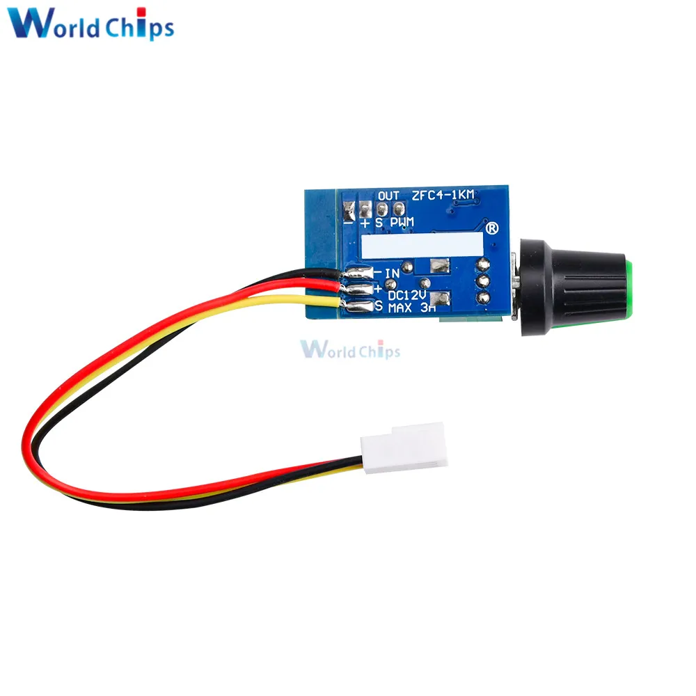 DC 12V 4 Wire PWM Fan Speed Controller Fan Motor Governor Board Module with Knob Switch Noise Reduction can be Shut Down