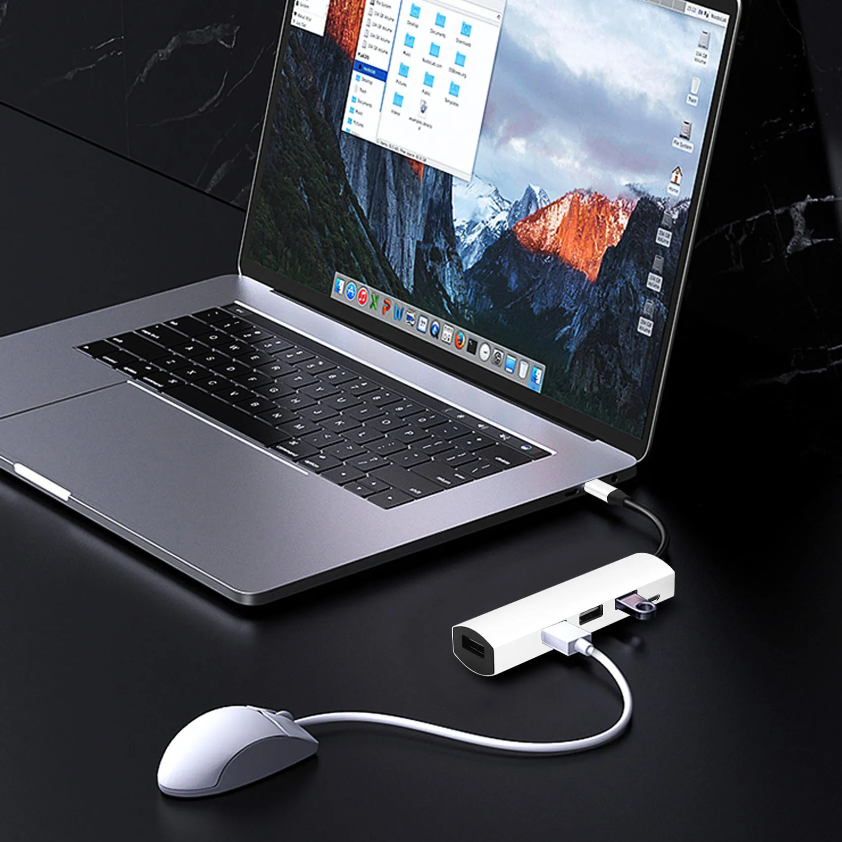 محور USB C، محور USB-C 4 في 1، محور 4 منافذ، متوافق مع الأجهزة اللوحية، وحدات التحكم بالألعاب، Ipad Pro، وأجهزة الكمبيوتر المحمولة