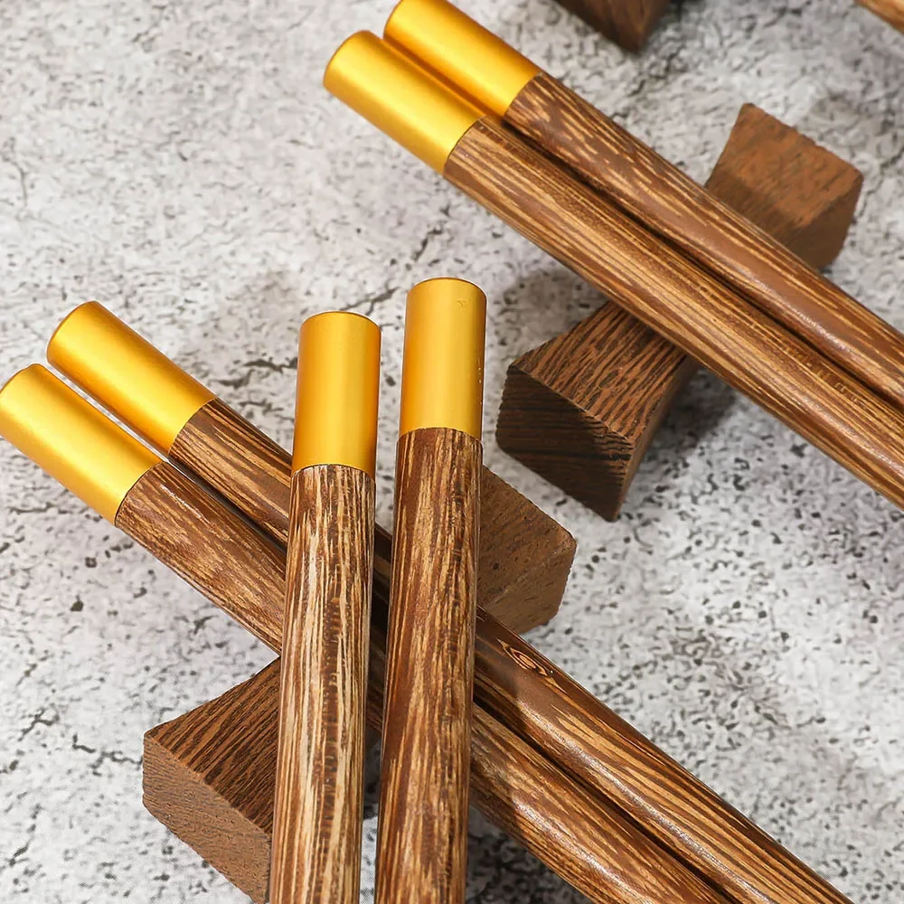 High Quality 5 Pair Chinese Chopsticks Natural Wood Sushi Beautiful Tableware Cutlery Kitchen Chopsticks Gift Box Tableware Set