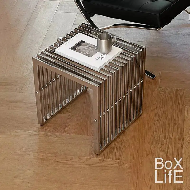 Coffee Modern Living Simple Stainless Metal Steel Side Room Table Baohaus Table Medieval Cafe Small Long Table