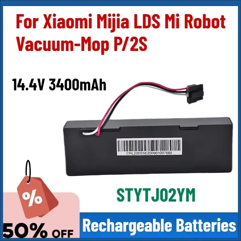 

High-Performance in Stock 14.4V 3400mAh STYTJ02YM Rechargeable Battery for Xiaomi Mijia LDS Mi Robot Vacuum-Mop P/2S