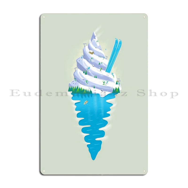 Ski Sundae Metal Sign Funny Party Pub Printing Retro Tin Sign Poster