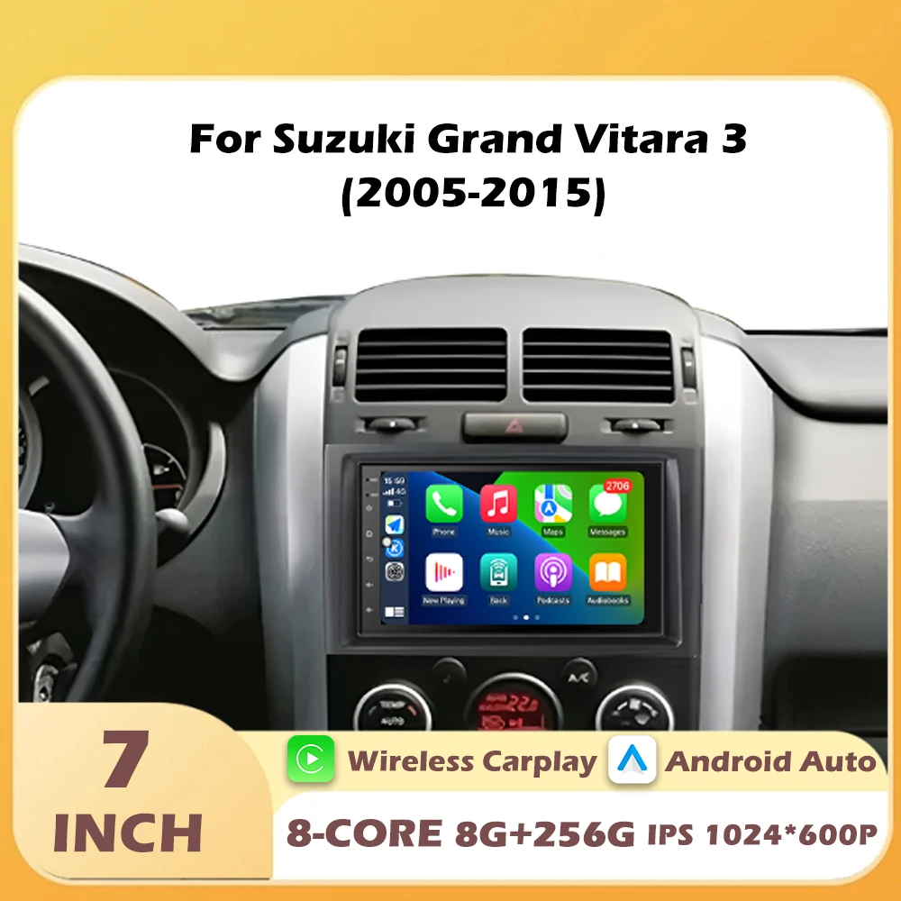

Touch Screen For Suzuki Grand Vitara 3 2005-2015 Car Video Multimedia Player GPS Navigation Android Auto Wireless Carplay BT DVR