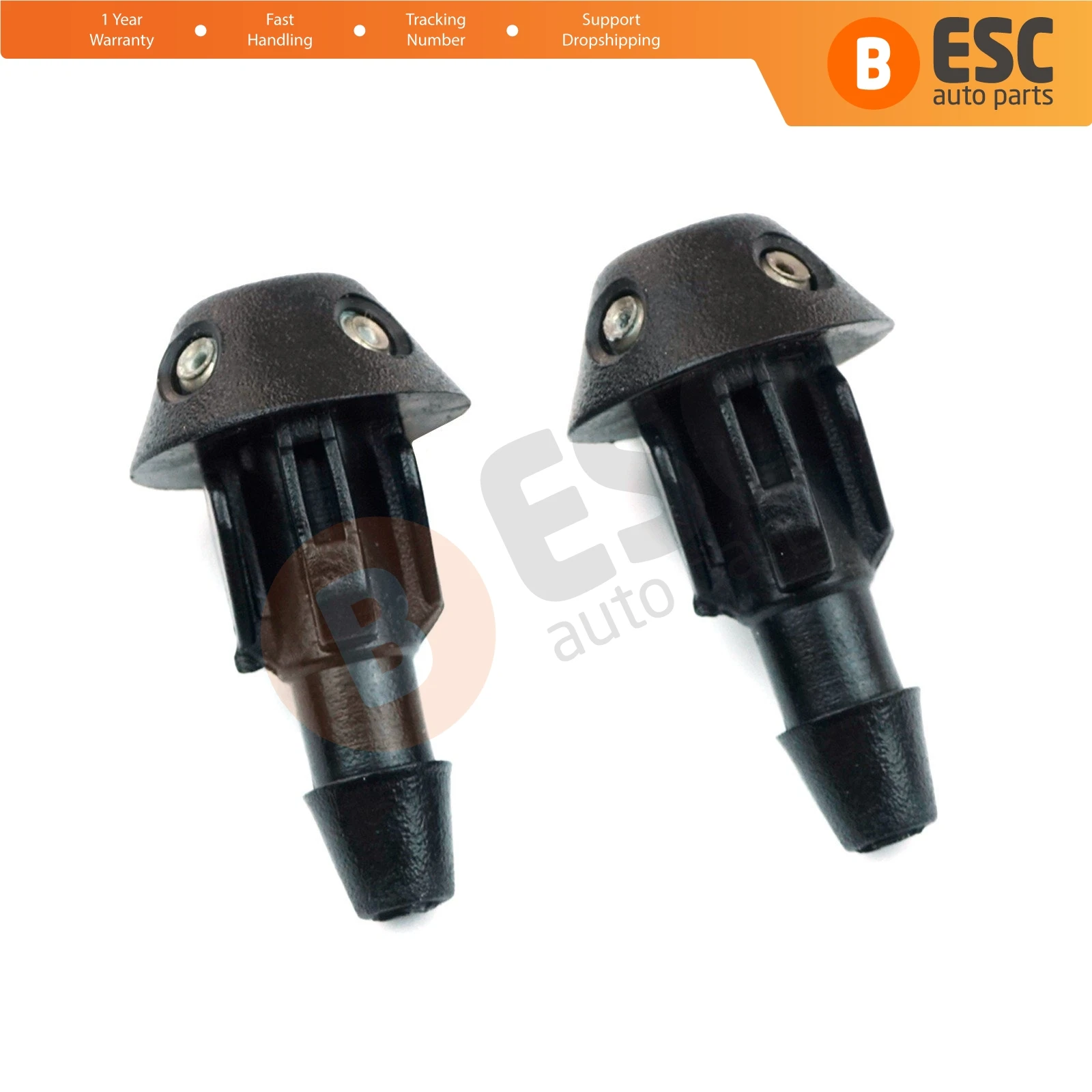 ESC Auto Parts ESP560 2 Pieces Front Windscreen Water Washer Nozzle Spray Jets for Peugeot 106 205 306 506 Renault 5