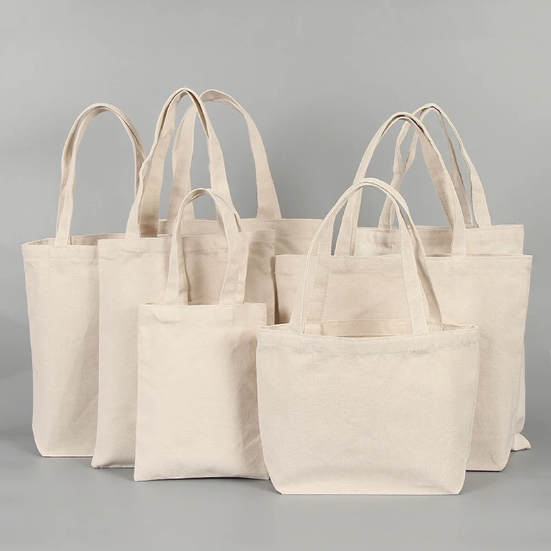 Reusable Cotton Shopping Bags Eco Foldable Shoulder Bag Large Handbag Fabric Canvas Tote Bag for Market Shopping Bags