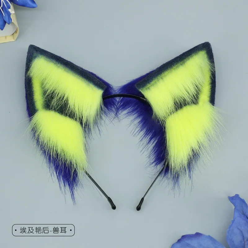 Fascia per orecchie di gatto carina Fascia per capelli di animali di peluche Cerchi per capelli per feste di Halloween Copricapo per cosplay anime da donna Puntelli fantasia Ornamento per capelli