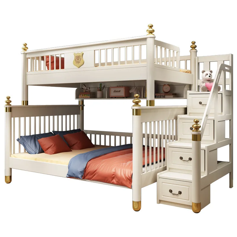 

Легкая роскошная детская кровать с двухъярусными кроватими, двухслойная разделенная кровать 1,8 для матери и ребенка, полностью прочная.