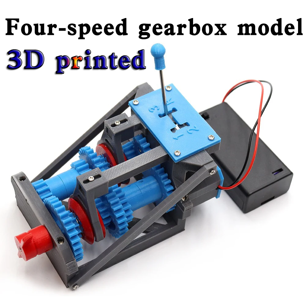 Four-speed gearbox model Car transmission gearbox forward gear reverse R gear simulation 3D printed parts STEM Teaching model