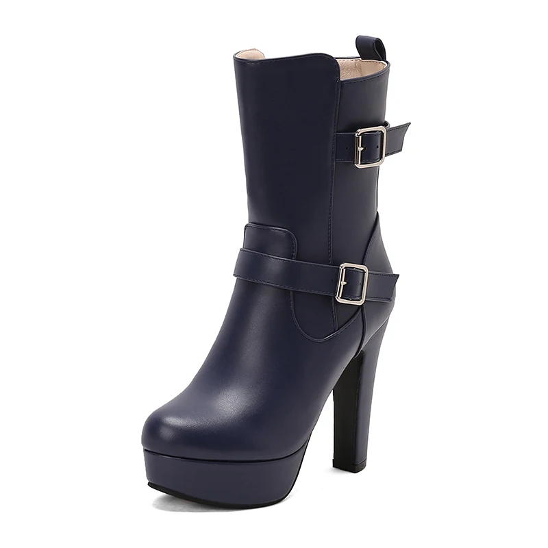

Elegant Ankle Boots for Women Platform Size Spike Zipper Heels Shoes 2025 Fall Winter Footwear