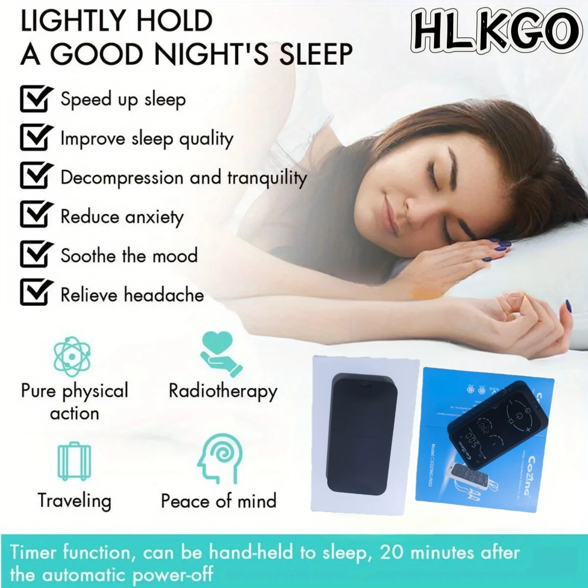 

HLKGO Anti-Insomnia Device CES Ear Clip - Vagus Nerve Stimulation for Deep Sleep & Anxiety Relief