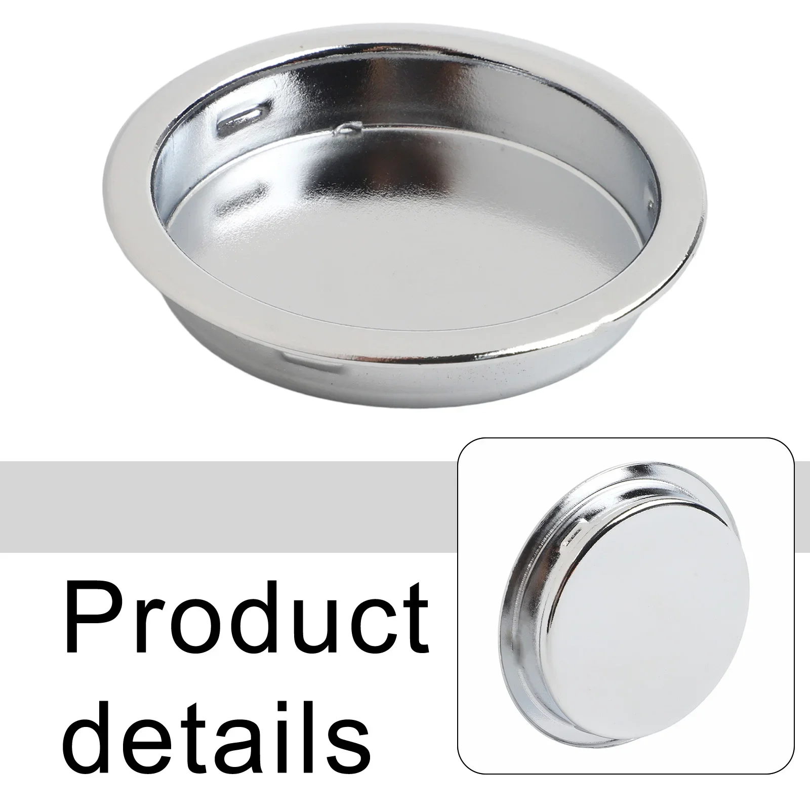 Recessed Circular Iron Handle For Sliding Doors Used On Closet Cabinet And Pocket Door Panels With Minimal Protrusion