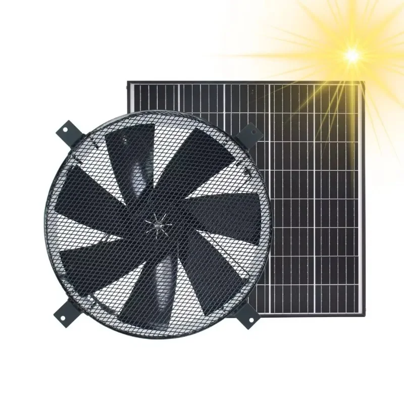 50W High Airflow Energy Saving Solar Wall Mounted Ventilation Air Exhaust Industrial Fan Heat Extractor
