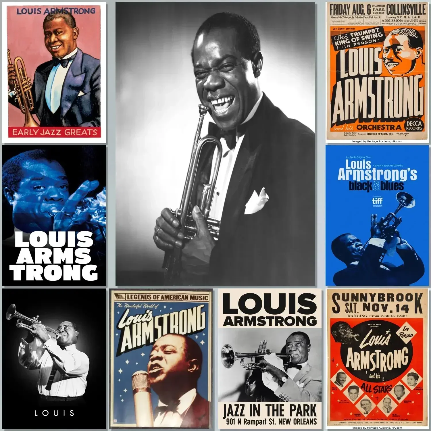 Singer louis armstrong Painting 24x36 Wall Art Canvas Posters room Modern Family bedroom Decoration Art wall decor