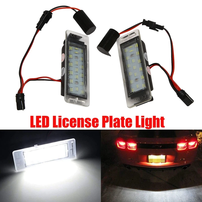 3W Full LED License Plate Light Powered 18-SMD Xenon White LED For Chevrolet Camaro Corvette SS Equinox Impala