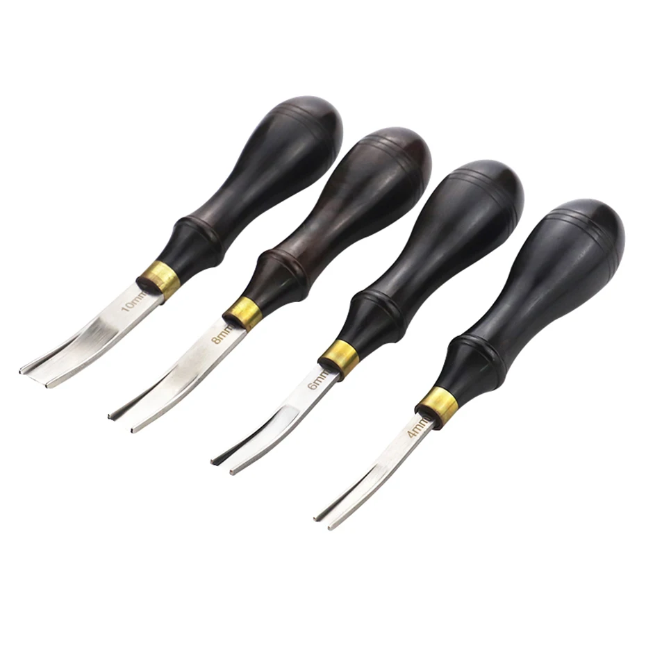 Qjh Leder kantens ch neider Leder Bastel kante/verdünntes Werkzeug, DIY Skiving Abschrägung messer Schneidwerk zeuge mit Holzgriff schneider – Detail 8