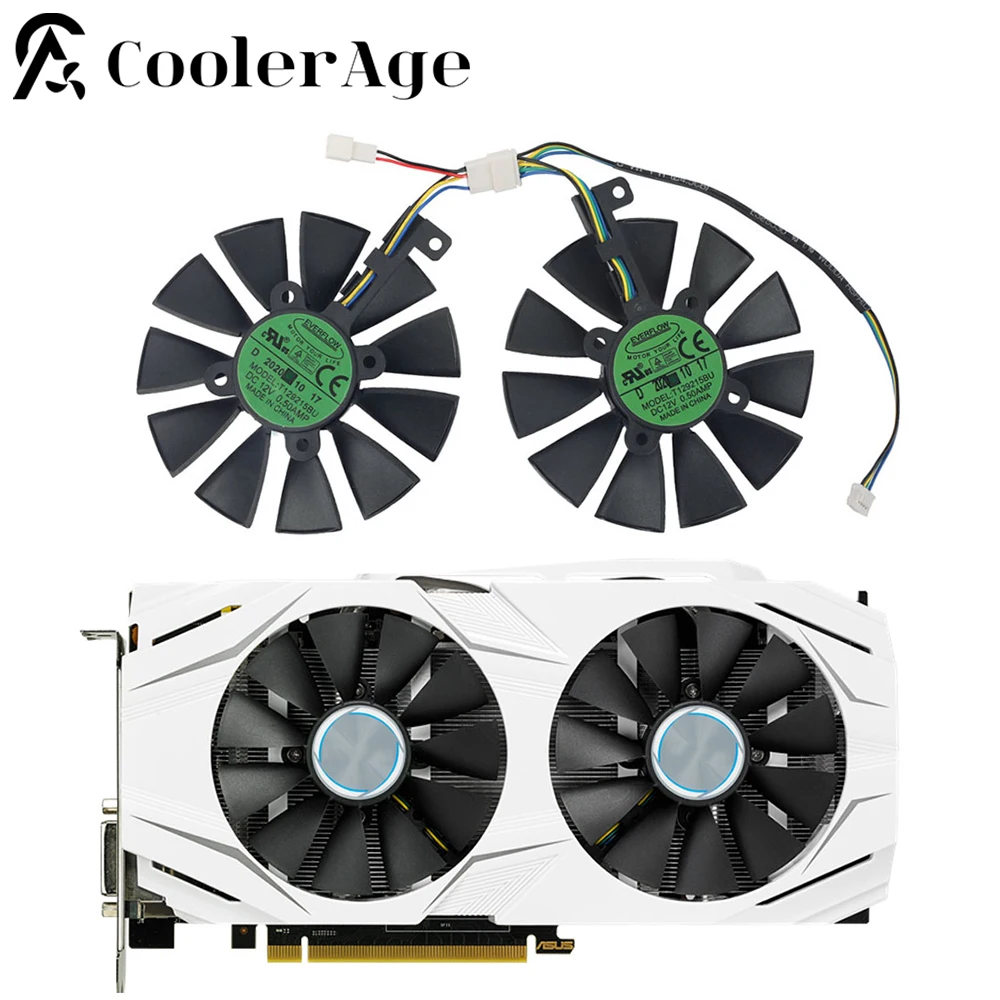 

Оригинальный 87 мм T129215BU RX480 Dual RX57 Экспедиционный охлаждающий графический вентилятор для ASUS GTX 1060 1070, двойной вентилятор для видеокарты, кулер