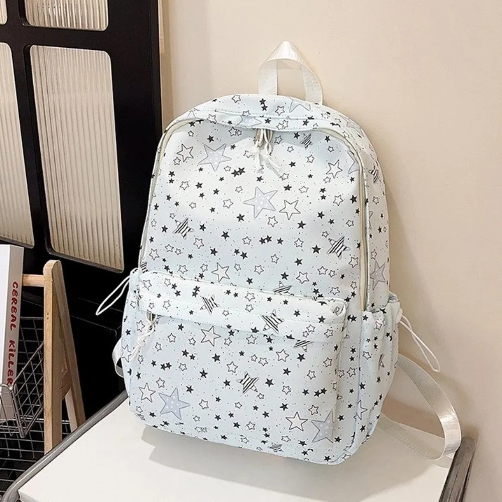 Sweet Starry Sky Star Backpack Print Lightweight Nylon Backpack Shoulder Bag Large Capacity Students School Bag Daily
