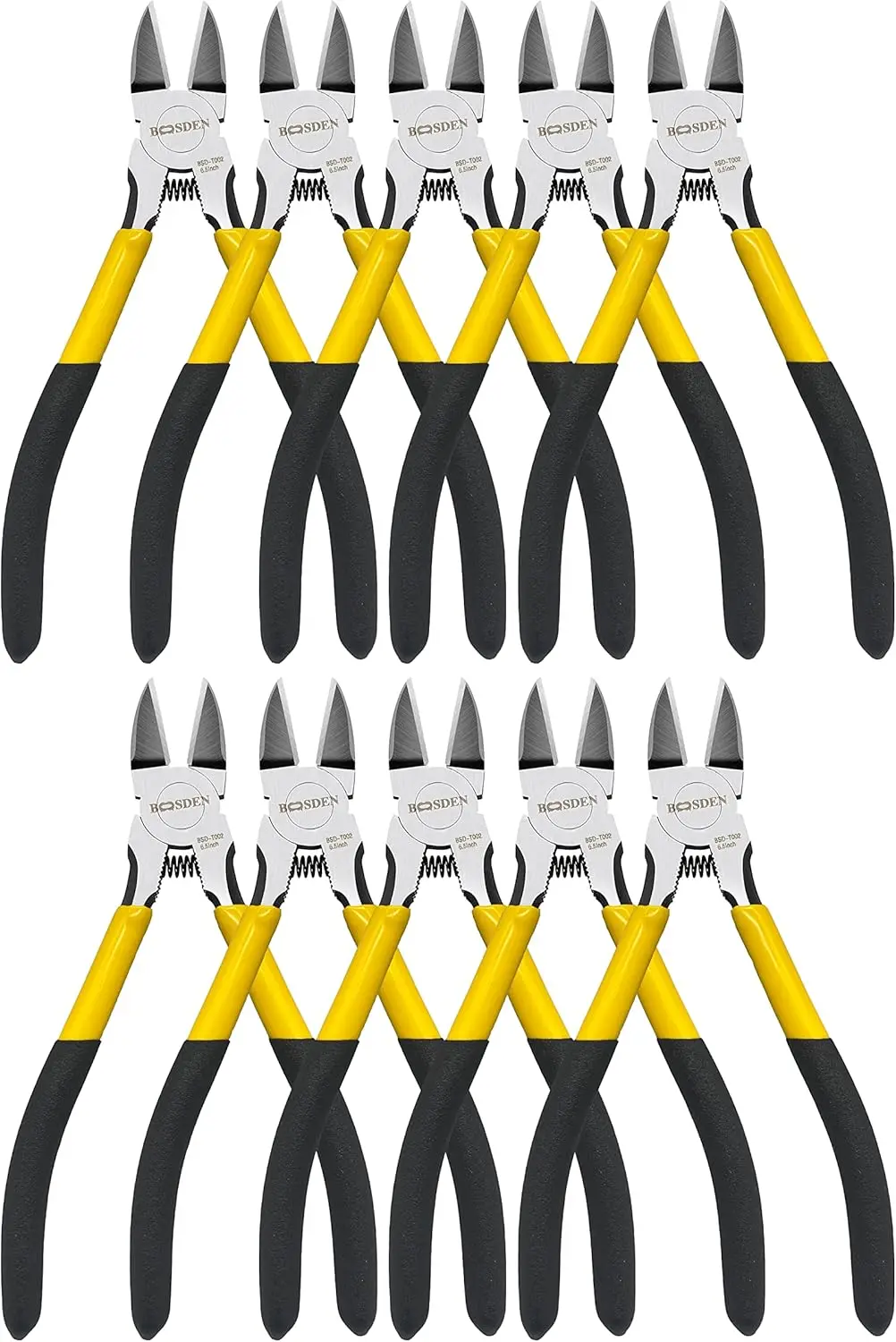

10-Pack 6.5-Inch Flush Cutters, Spring-Loaded Side Cutters for Jewelry, Floral, Electrical