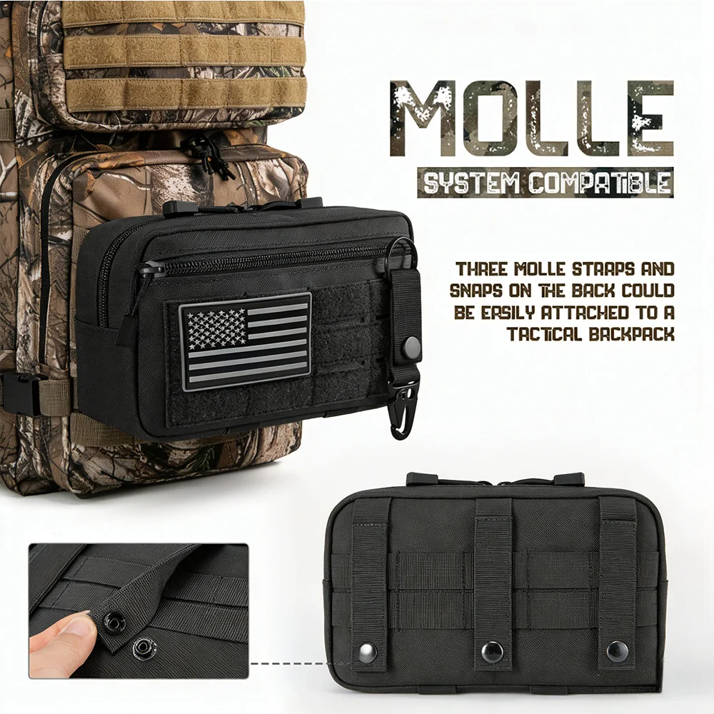 Tactical Molle EDC Pouch Outdoor First Aid Kit Pouch Compact Waist Pack Emergency EMT Utility Tool Pouch For Hunting Hiking view 4
