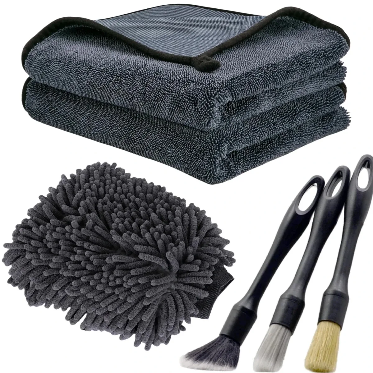 Car Wash Mitt Detailing Brush Absorbent Towel Car Wash Kit Cleaning Set Uses For Comprehensive Cleaning Kit For Cars