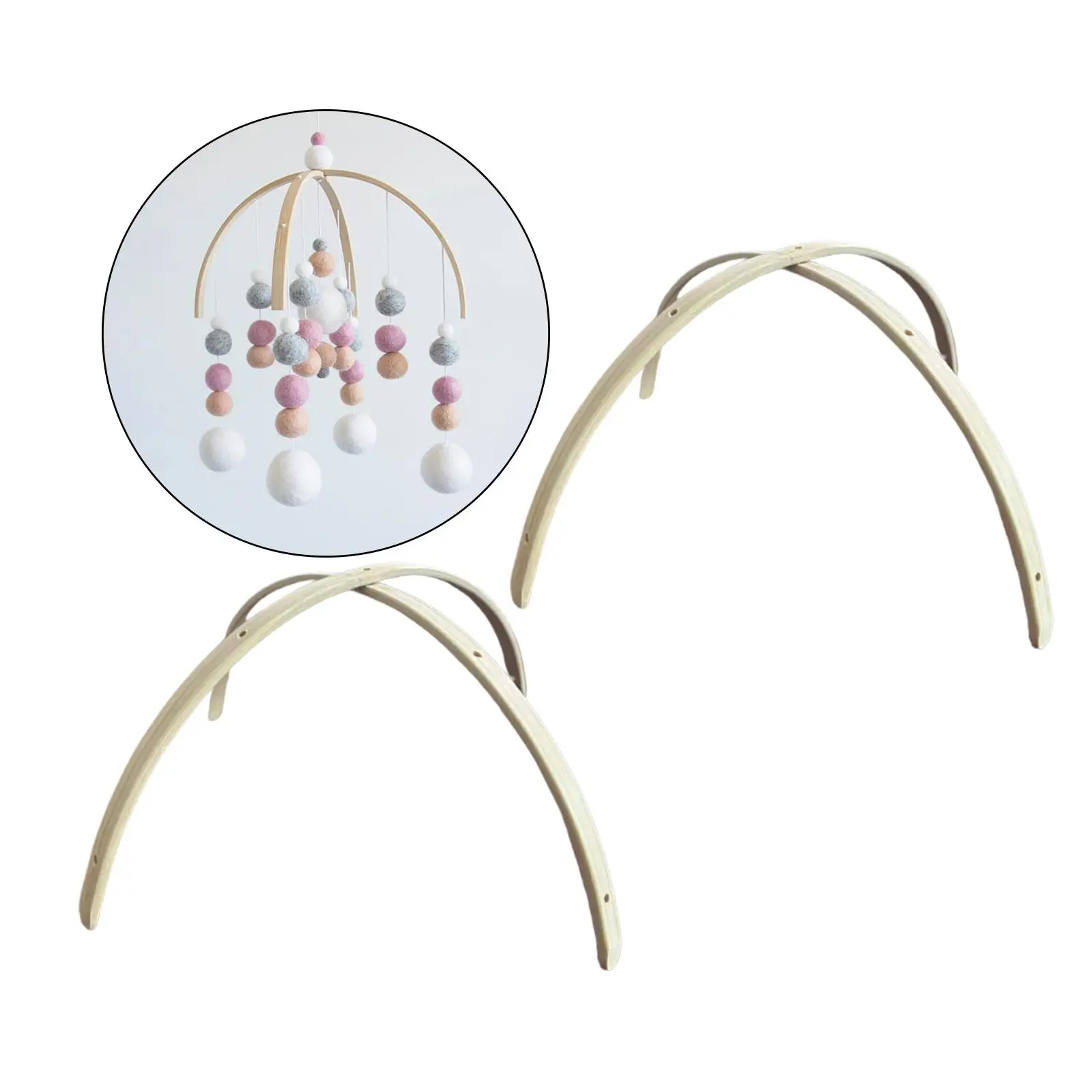 2x2セット モバイルハンギングフレームデコレーション DIYベビーモバイルホルダー 子供用ベビーベッド用