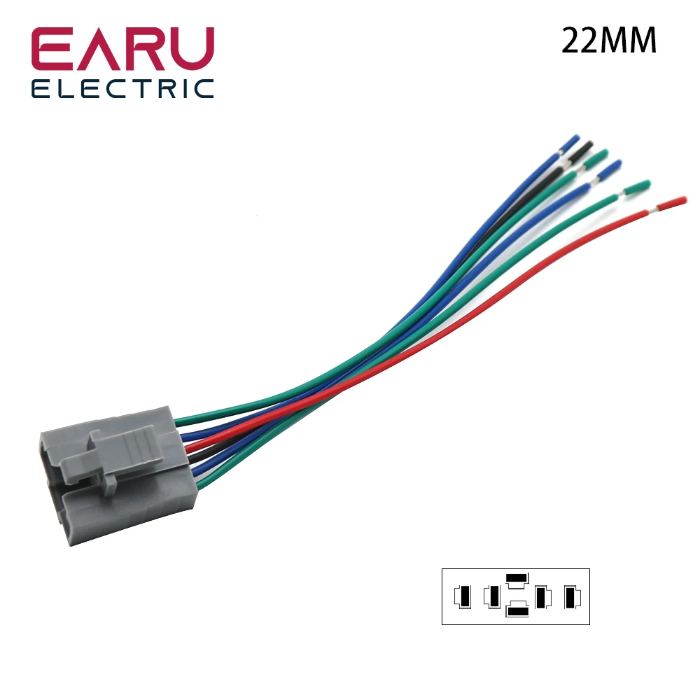 16Mm 19Mm 22Mm 25Mm Voedingskabel Connector Voor Metalen Drukknop Schakelaar Bedrading 2-6 Aders Stabiel Lamplicht Knop 15Cm
