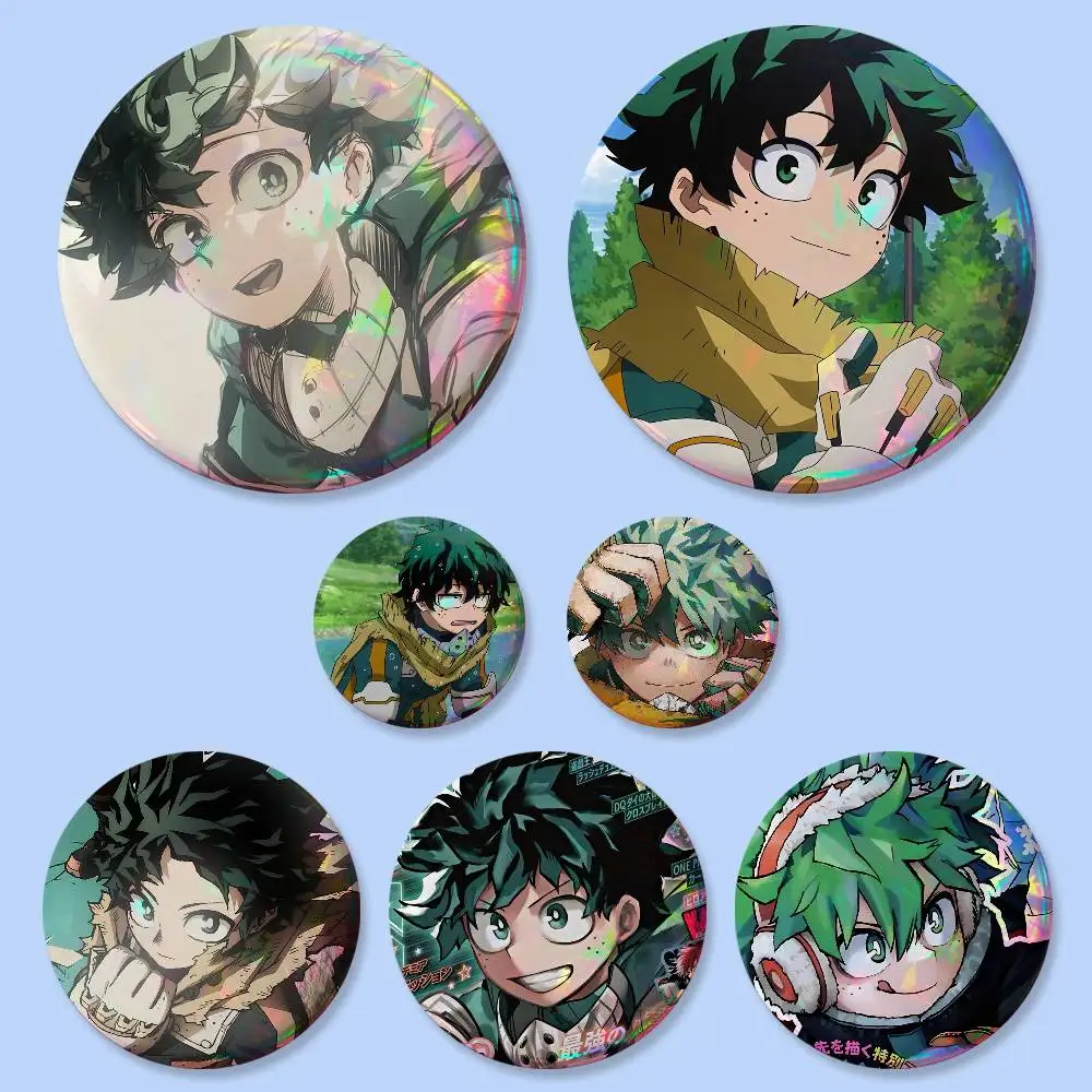 1pc Cartoon Character Izuku Midoriya Badges 25 32 44 58 75 Mm Round Cosplay Pin Bag Decor Collect Friends Gifts Brooch Souvenir