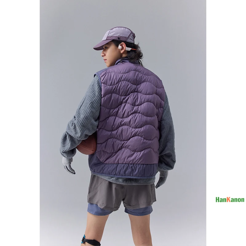 Winter New Outdoor Mountain Style Color-Blocking Lightweight Down Vest - Trendy Unisex Design for Men & Women