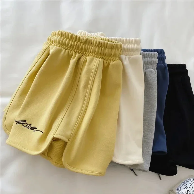 Fashion Sport Shorts Summer High Waist Elastic Loose Wide Leg Shorts for Women Sweatshorts Shorts for Women Fashionable Simple