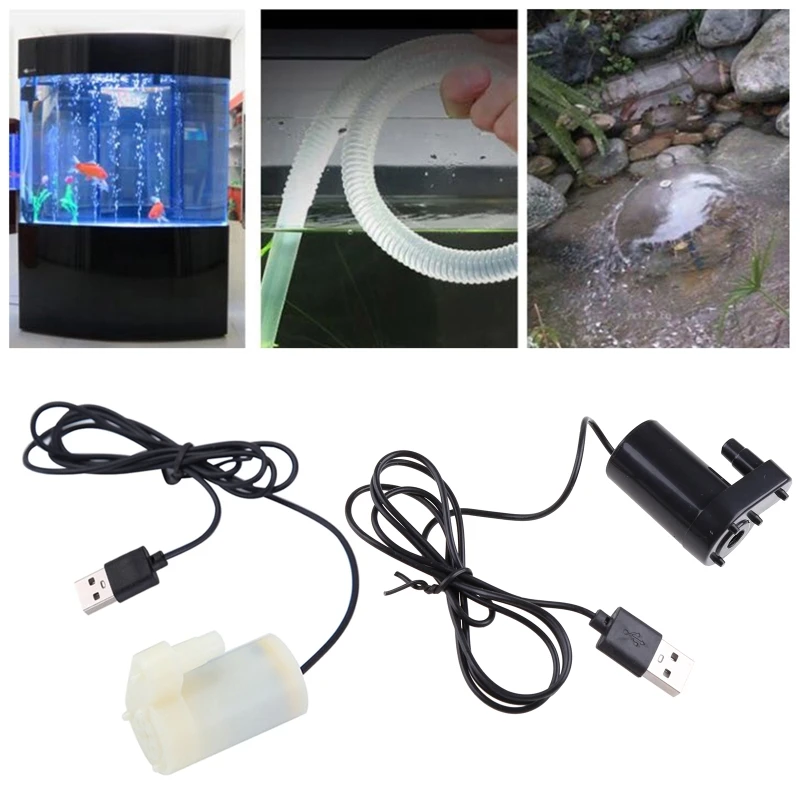 F92B Micro Mini Submersível Bomba água Tanques peixes Aquário USB alimentado para 5V 2-3L