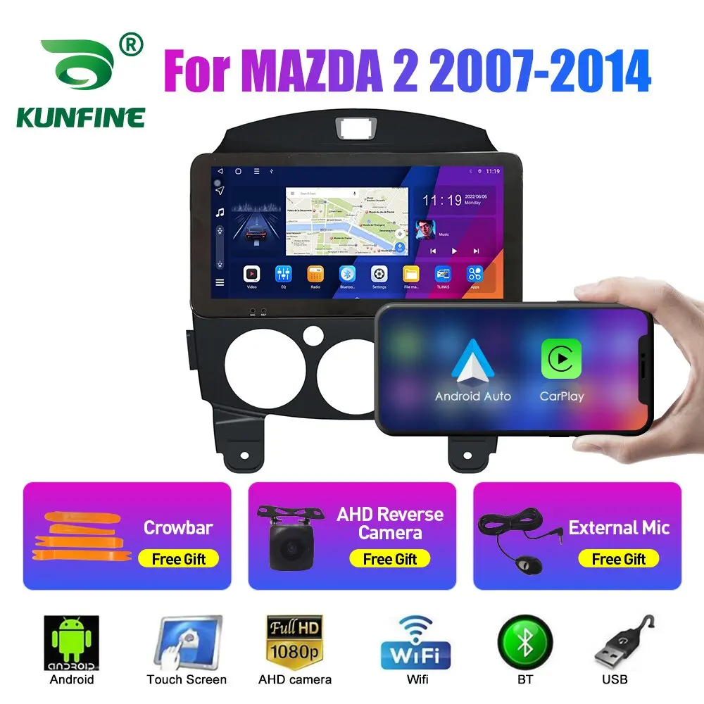 

10,33-дюймовый автомобильный радиоприемник для MAZDA 2 2007-2014 2Din Android, восьмиядерный автомобильный стерео DVD, GPS-навигатор, плеер QLED, экран Carplay