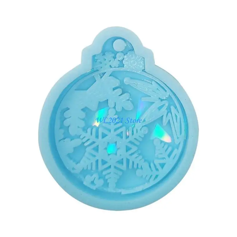 G5GC الضوء والظل سلاسل المفاتيح العفن DIY الايبوكسي الحرفية قلادة عيد الميلاد قالب مجوهرات