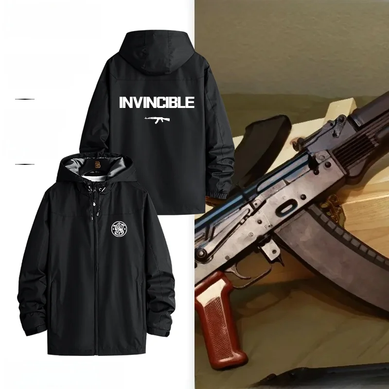 

Smith & Won Military Industry Theme Jaet ooting Action Print Tactical Coat Spring Autumn Winter Outdoor Casual Loose Fit